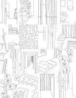 Eva Früh, Künstlerin: inner patterns, installation, auswahl aus 130 zeichnungen